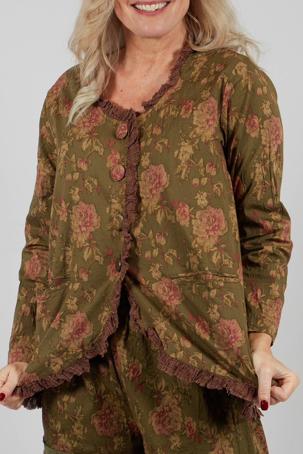 Clementine Jacket in Popeline Mousse Fleure