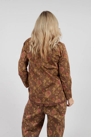 Clementine Jacket in Popeline Havane Fleure