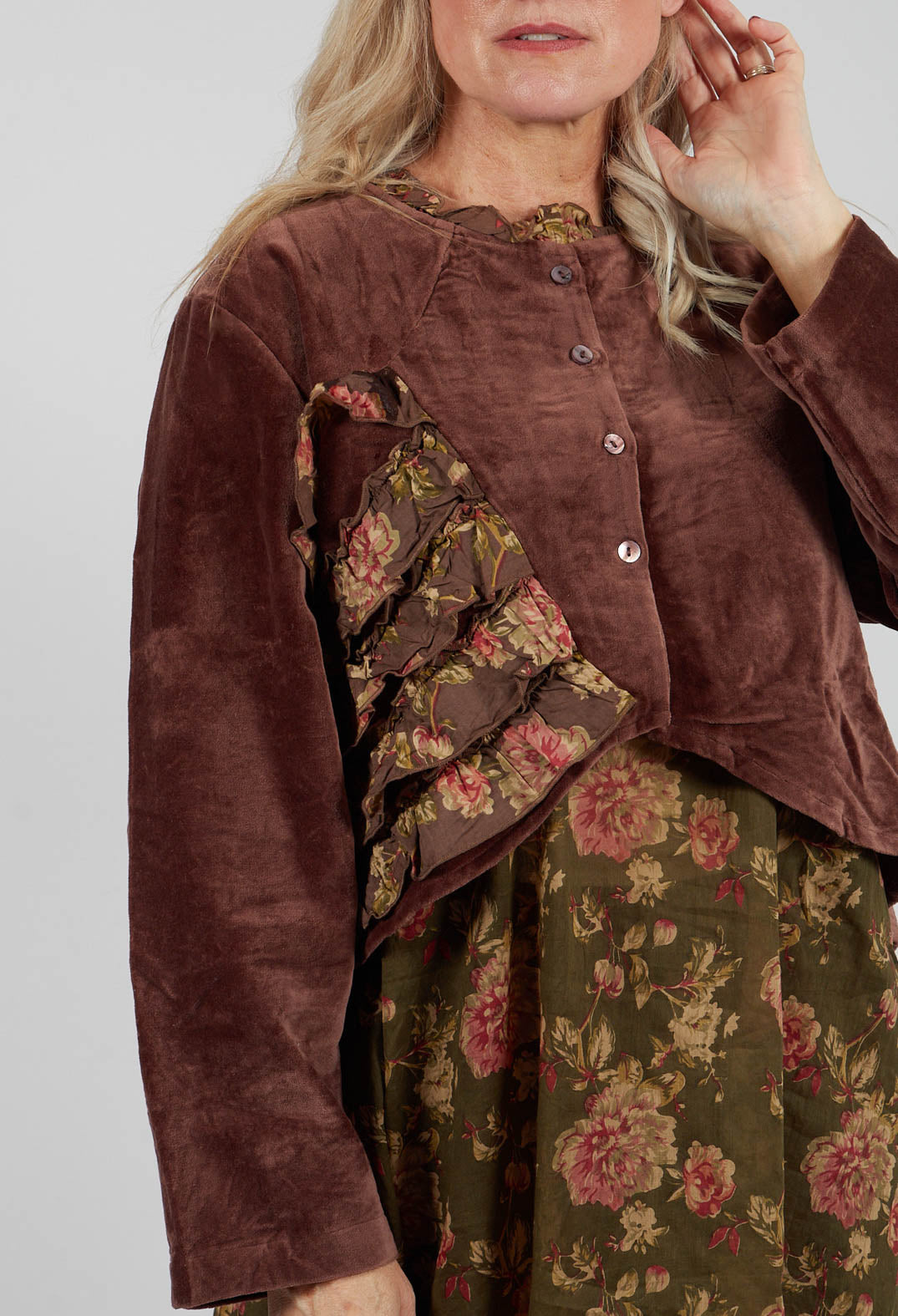 Liane Jacket in Velours Ras Bois de Rose