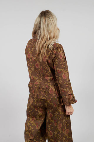 Mathis Jacket in Popeline Havane Fleure