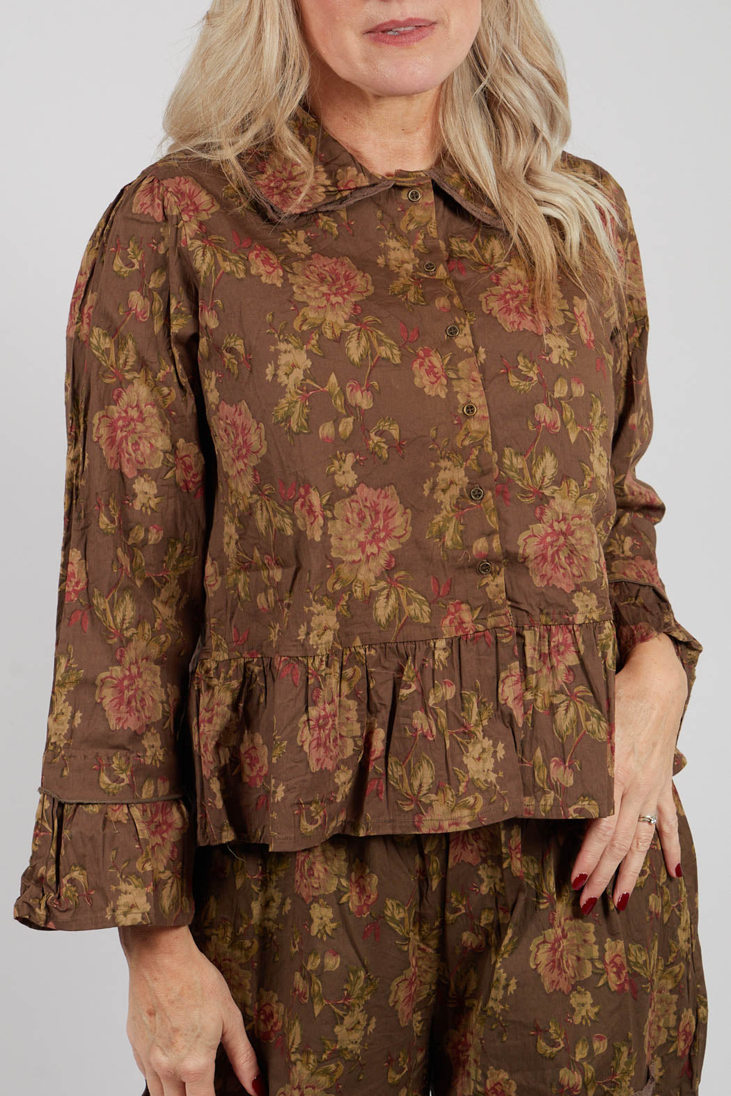 Mathis Jacket in Popeline Havane Fleure