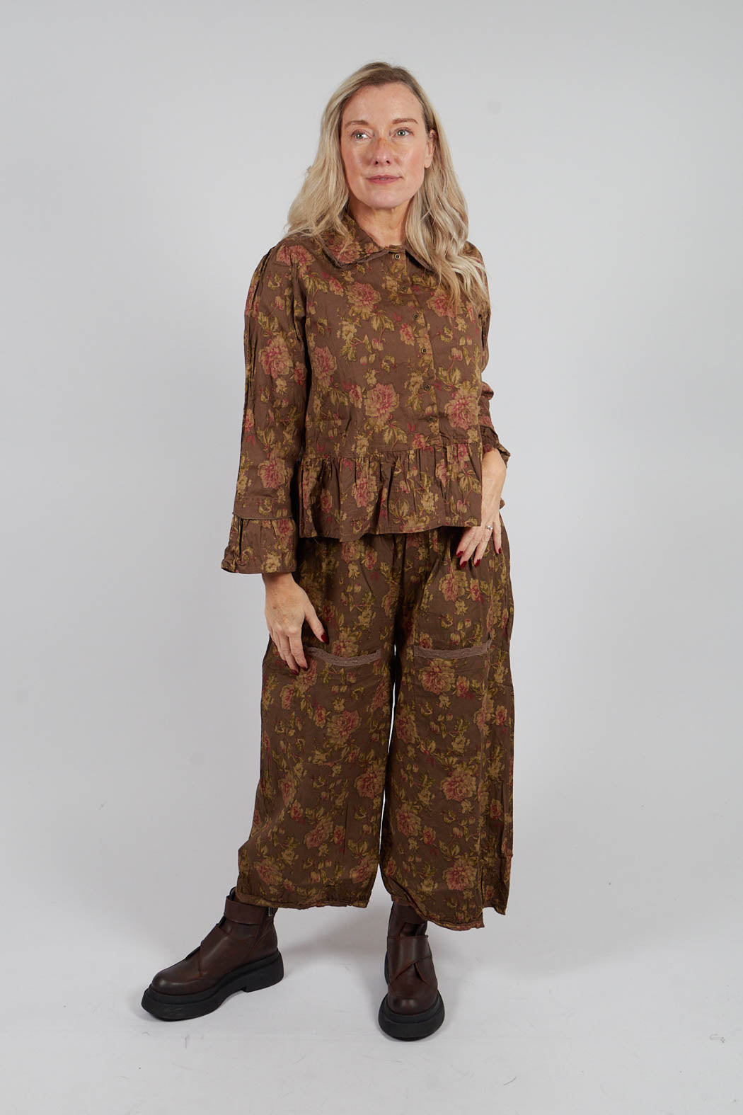 Mathis Jacket in Popeline Havane Fleure