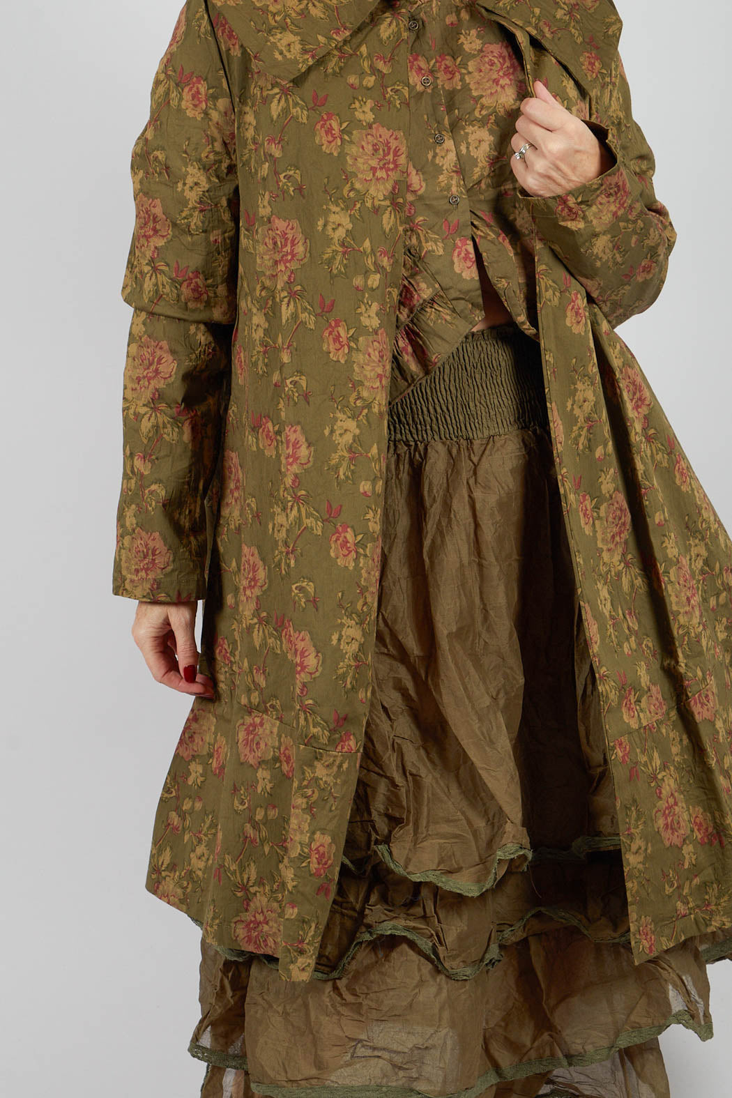 Loune Coat in Popeline Mousse Fleure