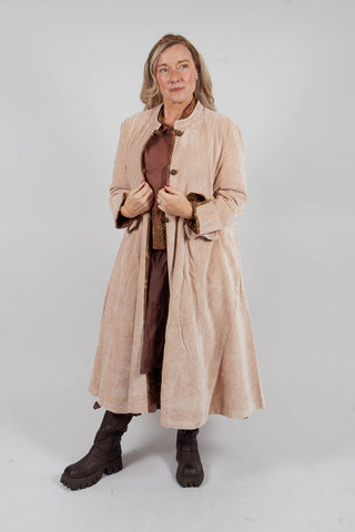Ayden Coat in Velours Ras Rose