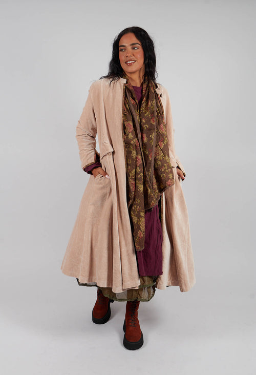 Ayden Coat in Velours Ras Rose