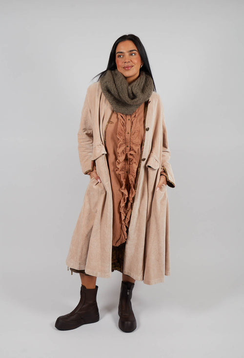 Ayden Coat in Velours Ras Rose