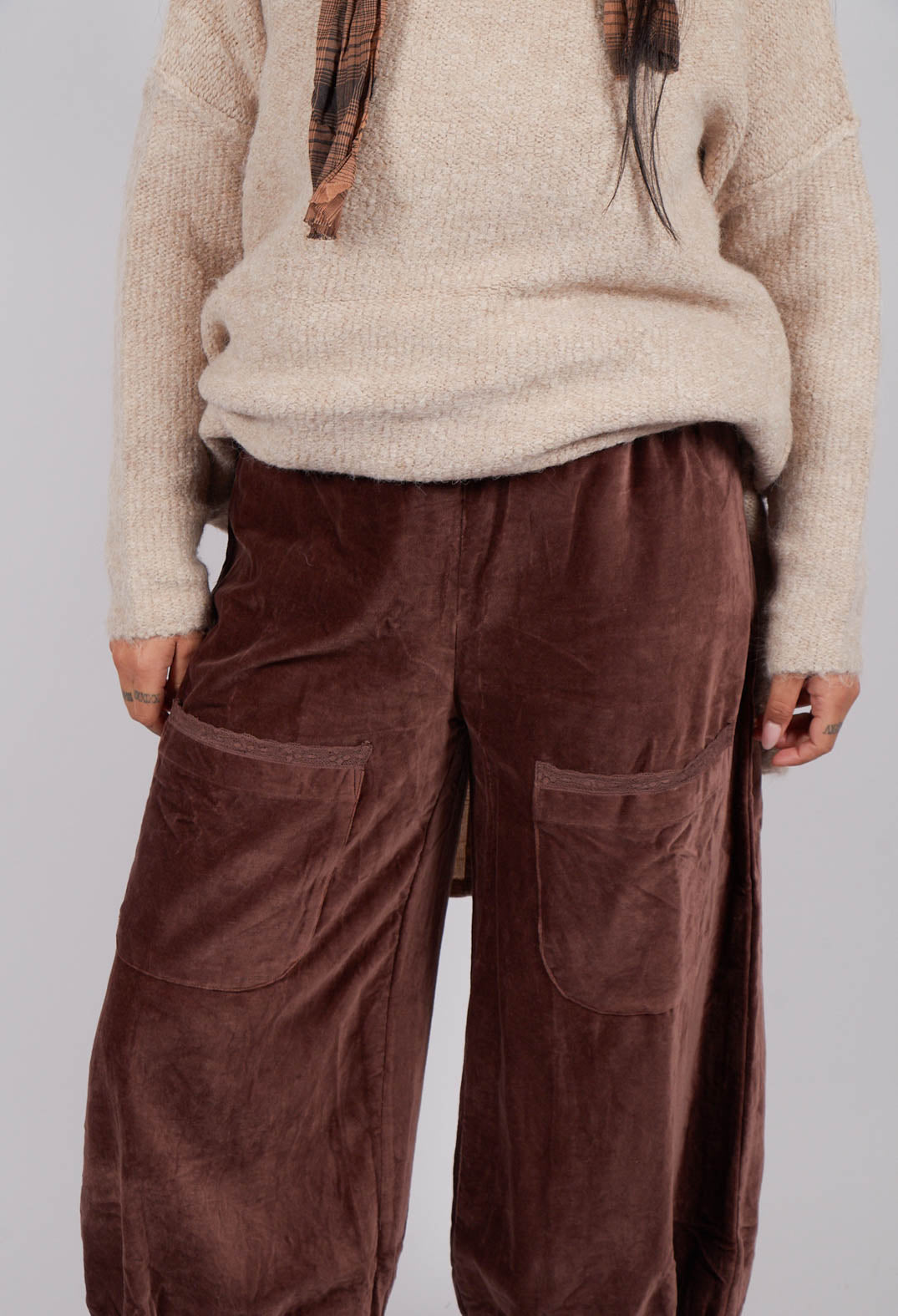 Gus Trousers in Velours Ras Bois de Rose