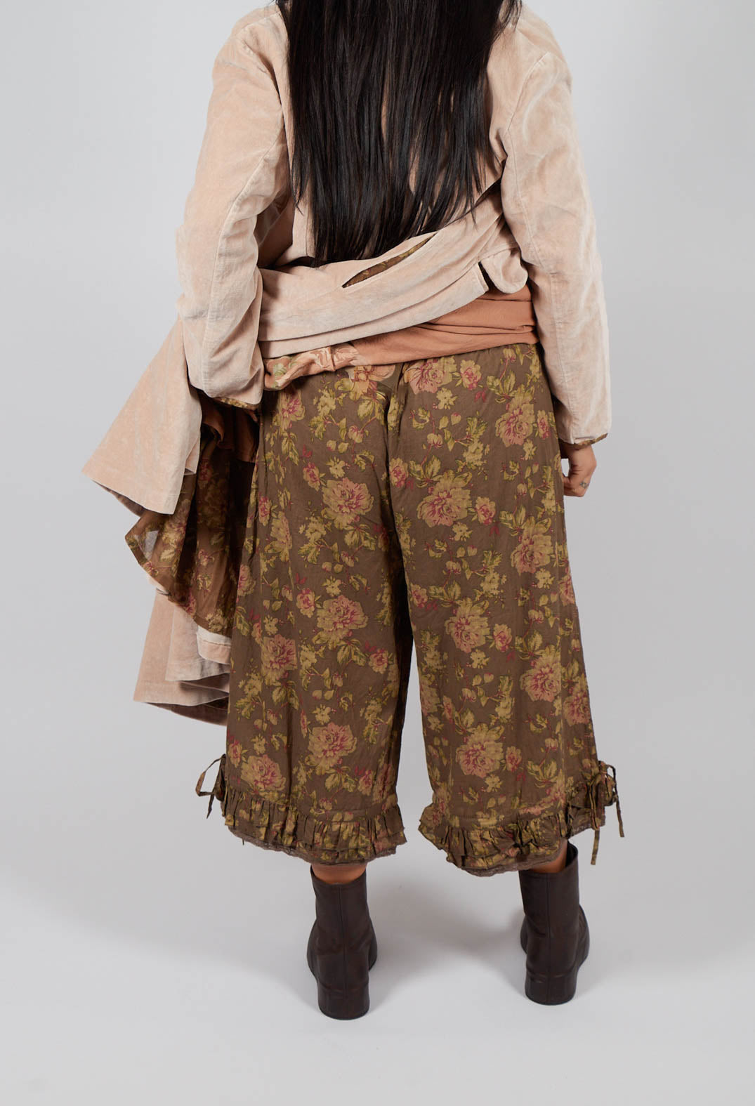 Robert Trousers in Coton Havane Fleurs