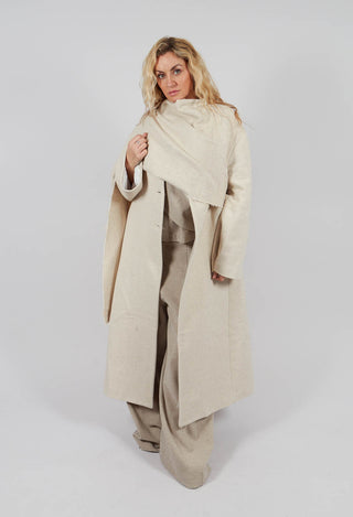 Draped Coat in Lana