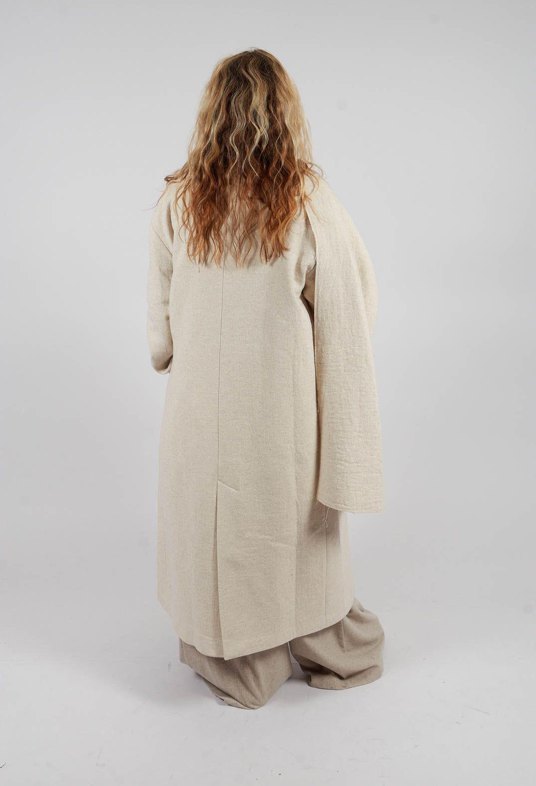 Draped Coat in Lana