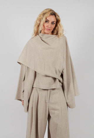 Draped Blouse in Lana
