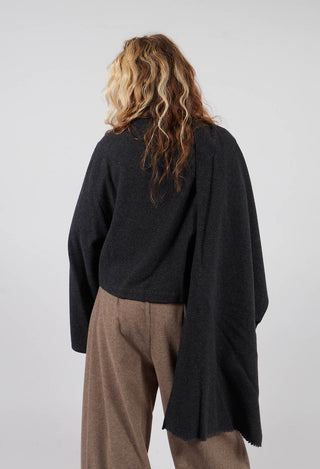 Draped Blouse in Carbone