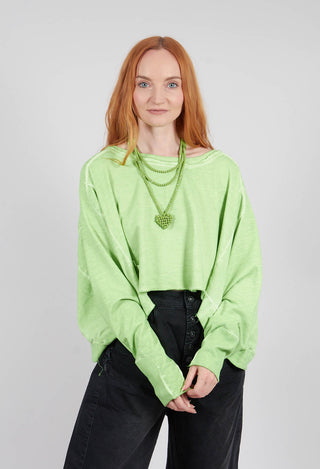 Wide Short Sweater in Pistachio