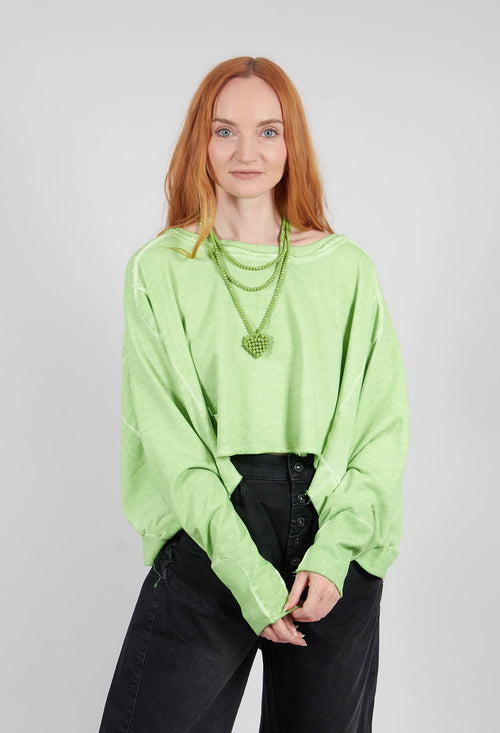 Wide Short Sweater in Pistachio