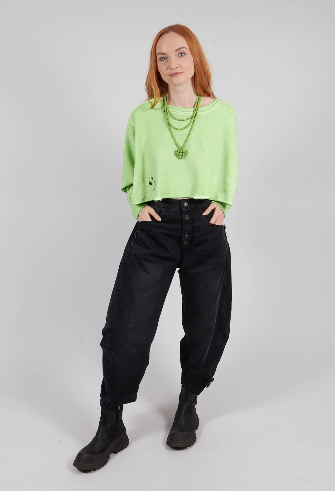 Wide Short Sweater in Pistachio