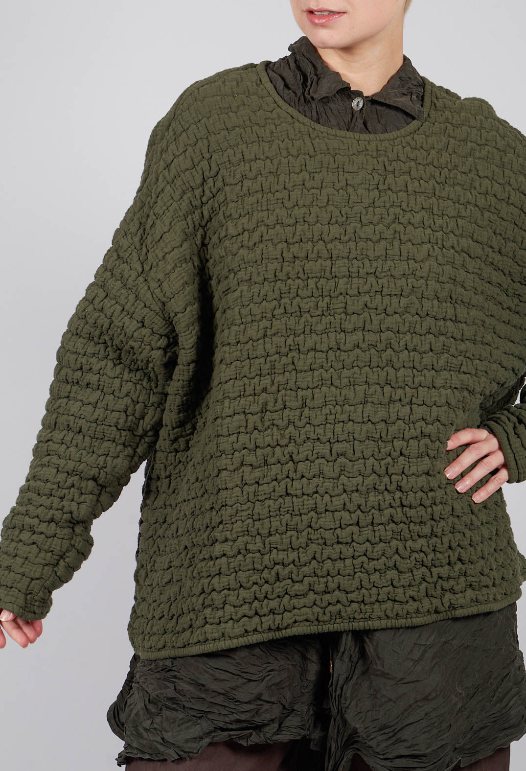 Mückent pullover in Lorbeer