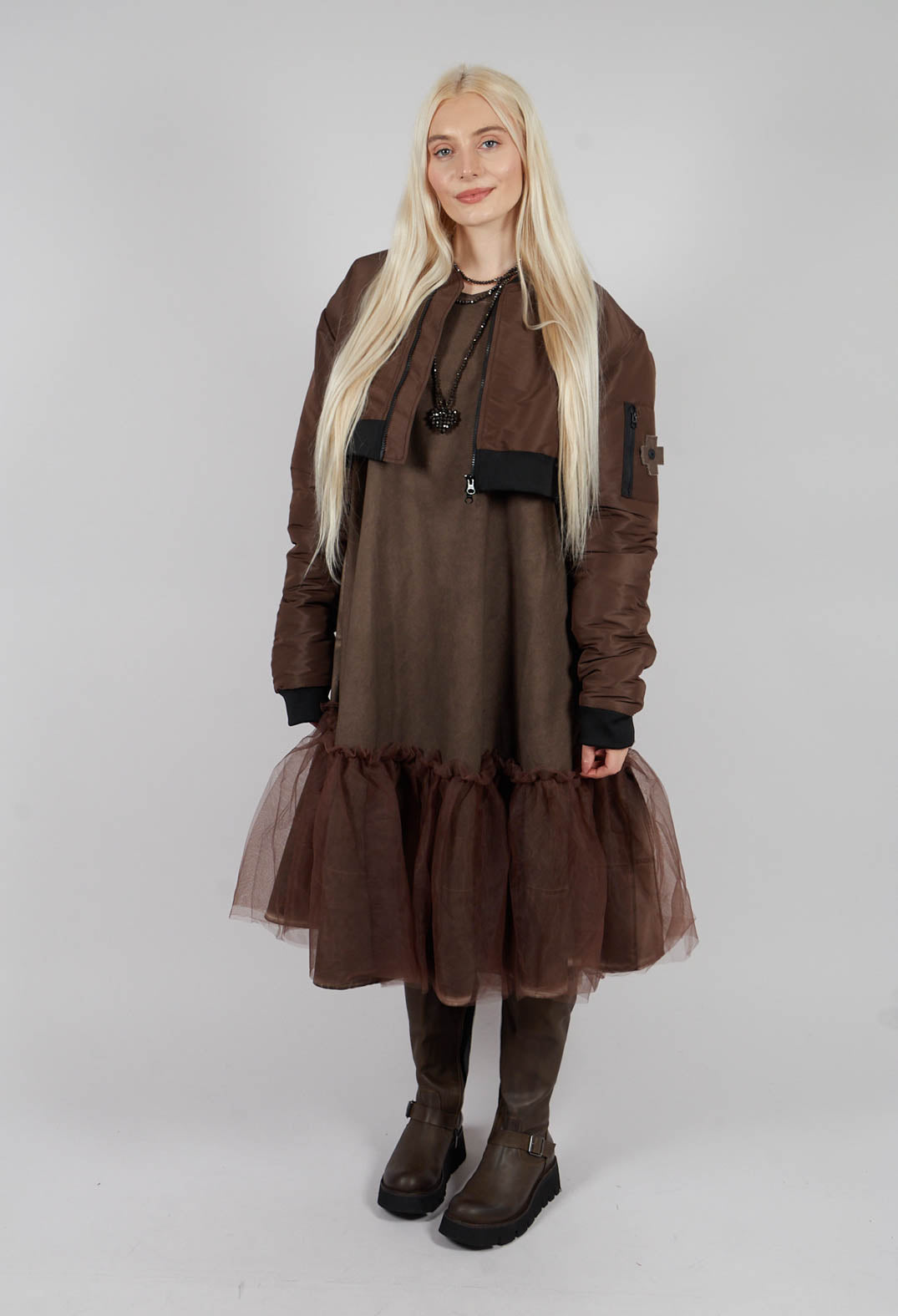 Mesh Dress in Chocolate