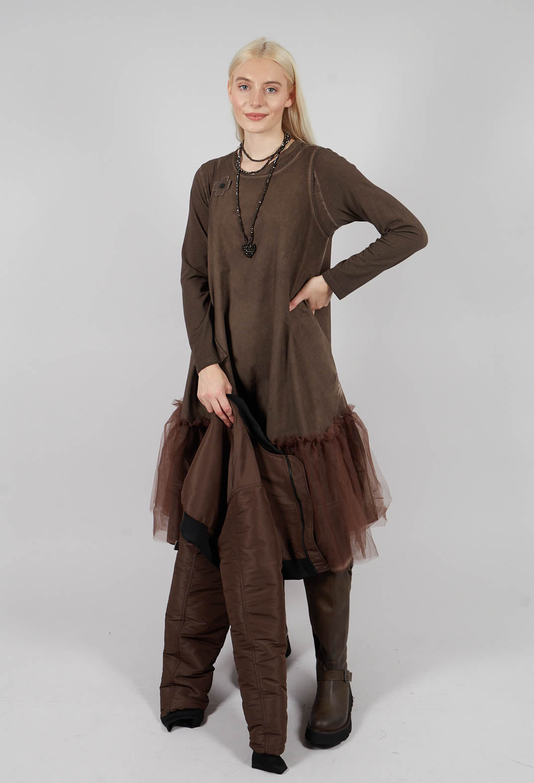 Mesh Dress in Chocolate