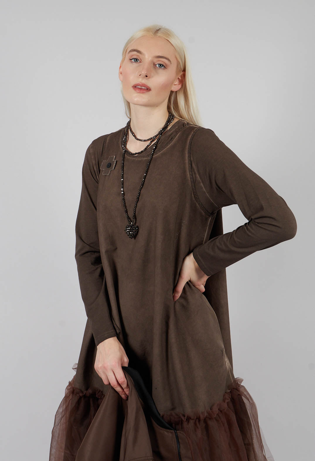 Mesh Dress in Chocolate