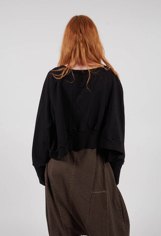 Wide Short Sweater in Black