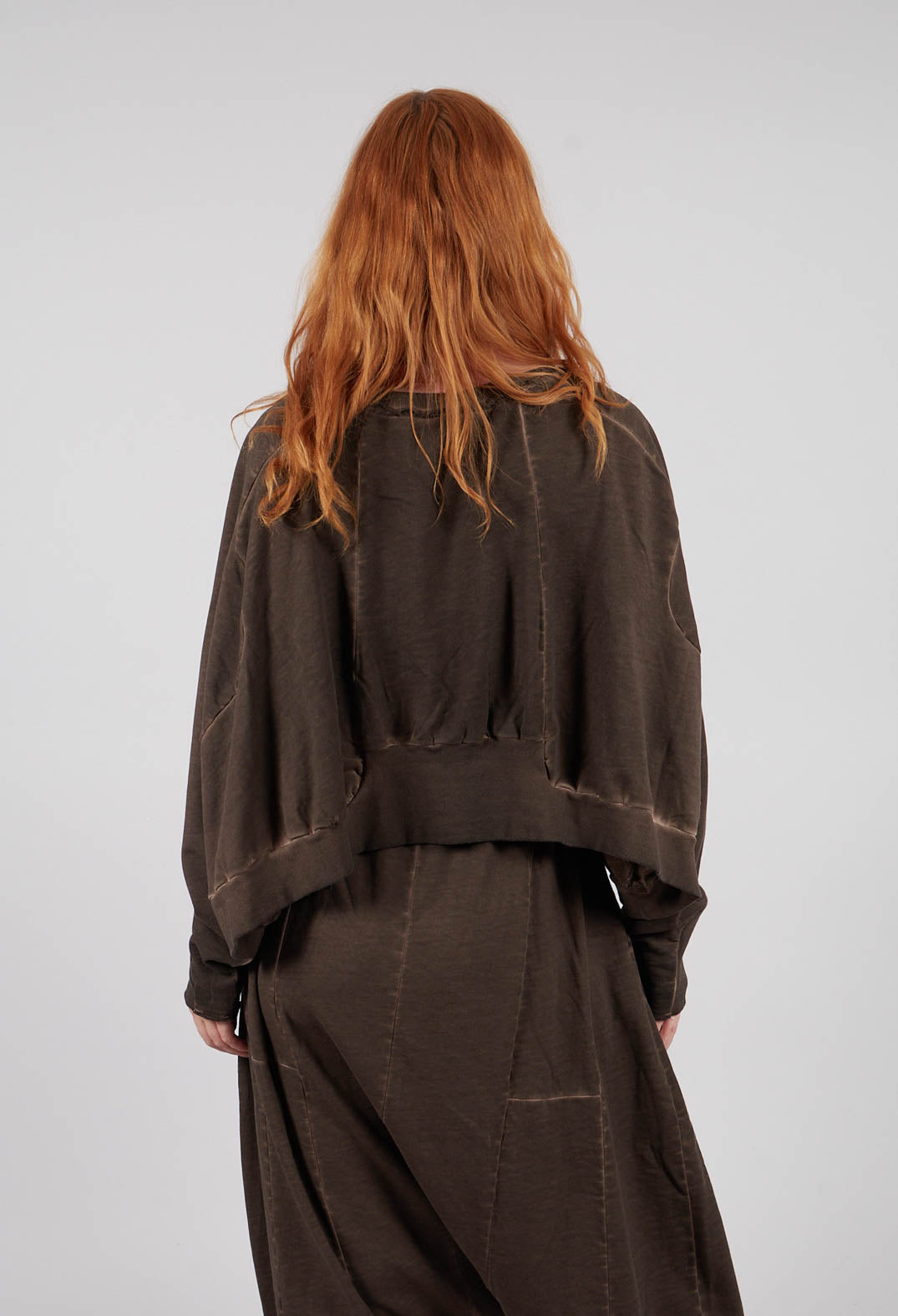 Wide Short Sweater in Chocolate