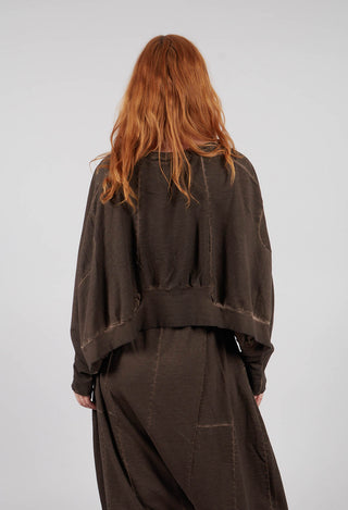 Wide Short Sweater in Chocolate