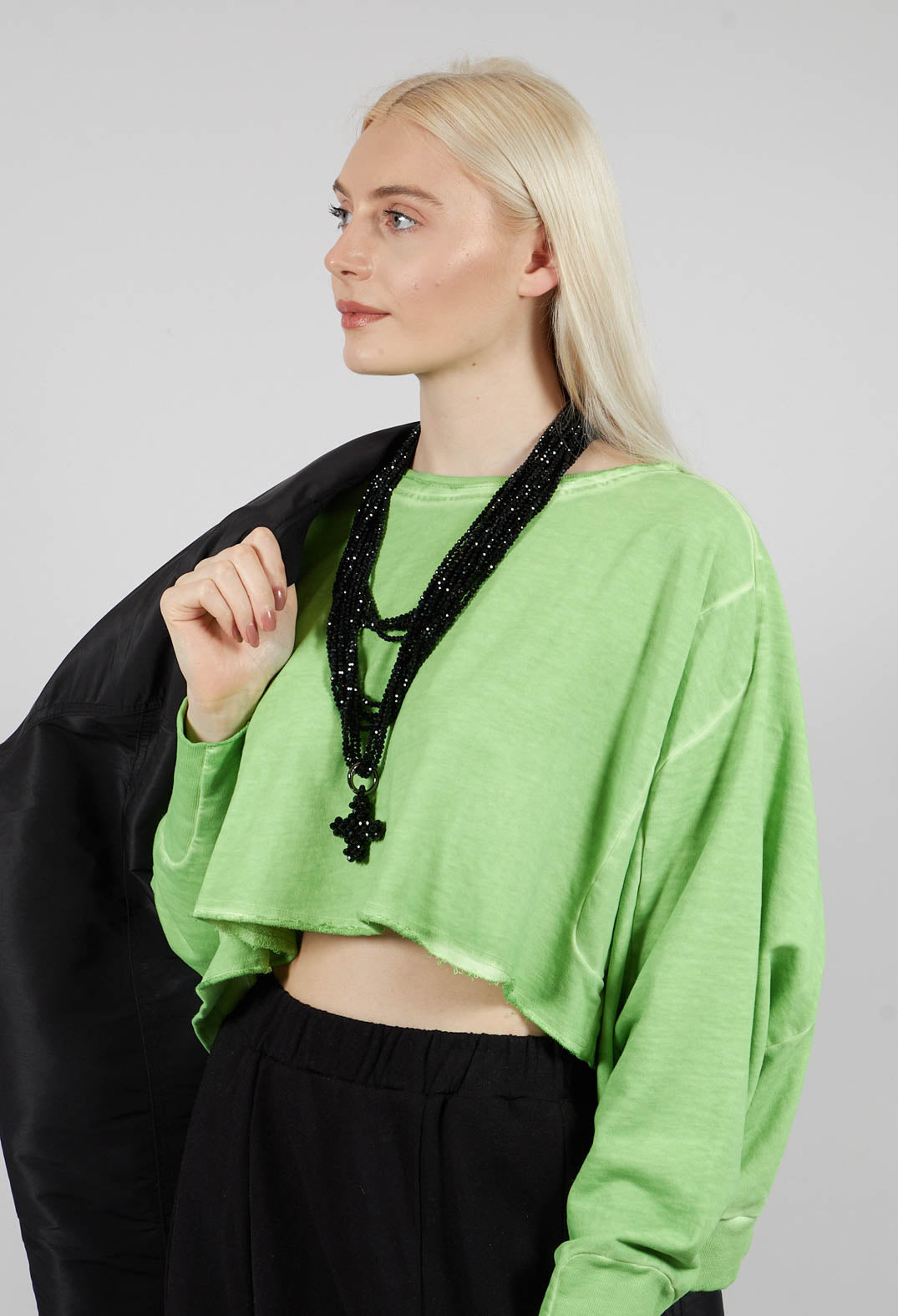 Wide Short Sweater in Pistachio