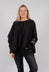 Wide Short Sweater II in Black Print
