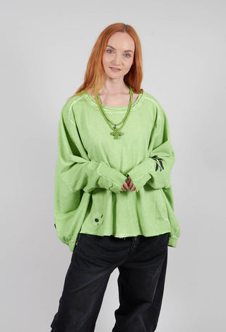 Wide Short Sweater II in Pistachio Print