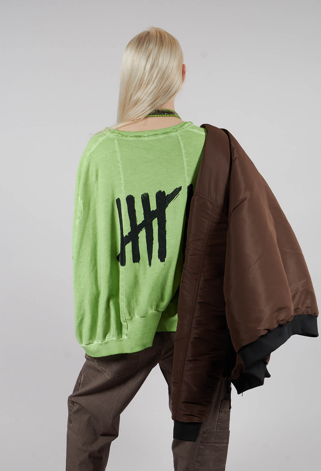 Wide Short Sweater II in Pistachio Print