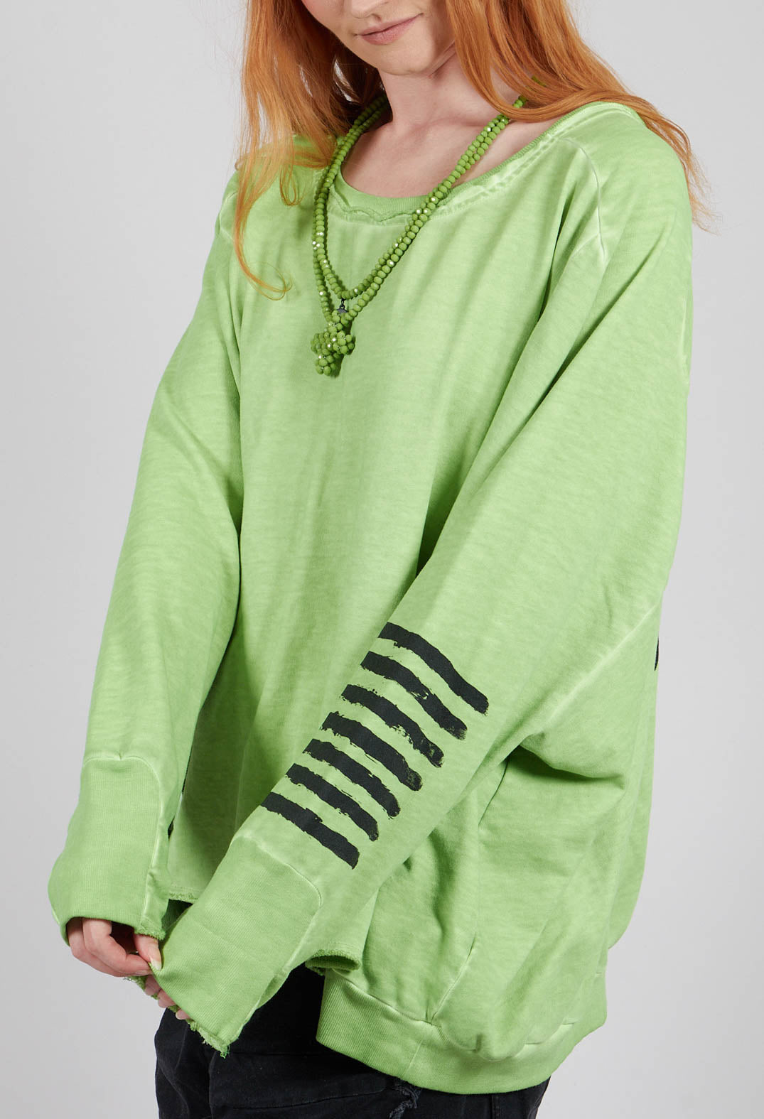 Wide Short Sweater II in Pistachio Print