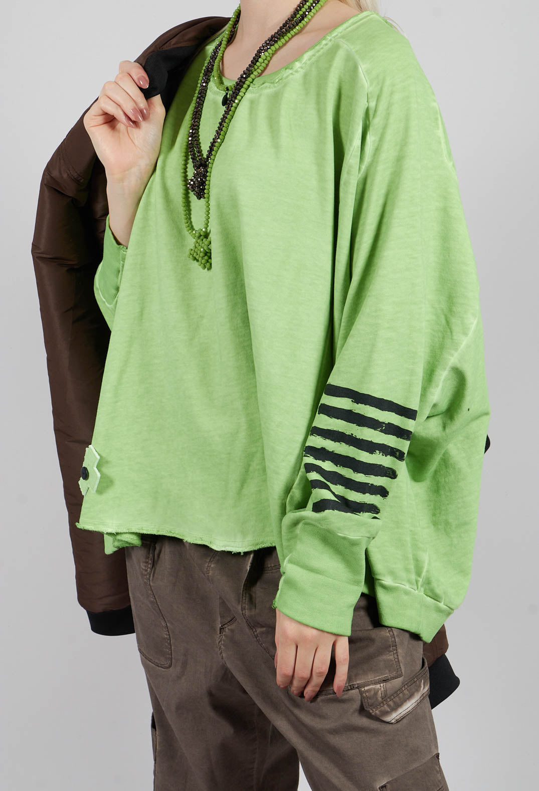 Wide Short Sweater II in Pistachio Print