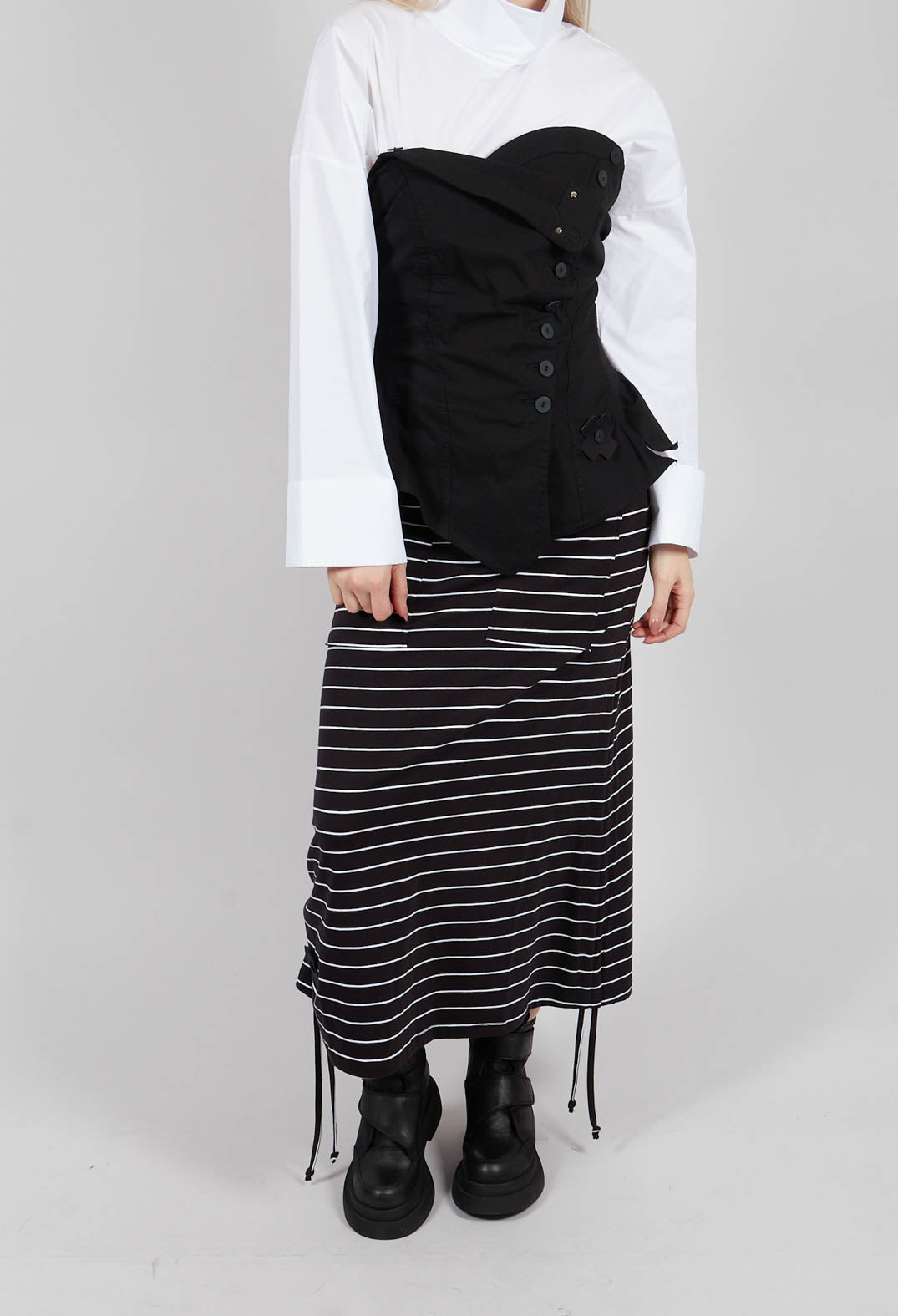 Pen Skirt Three in Pinstripe