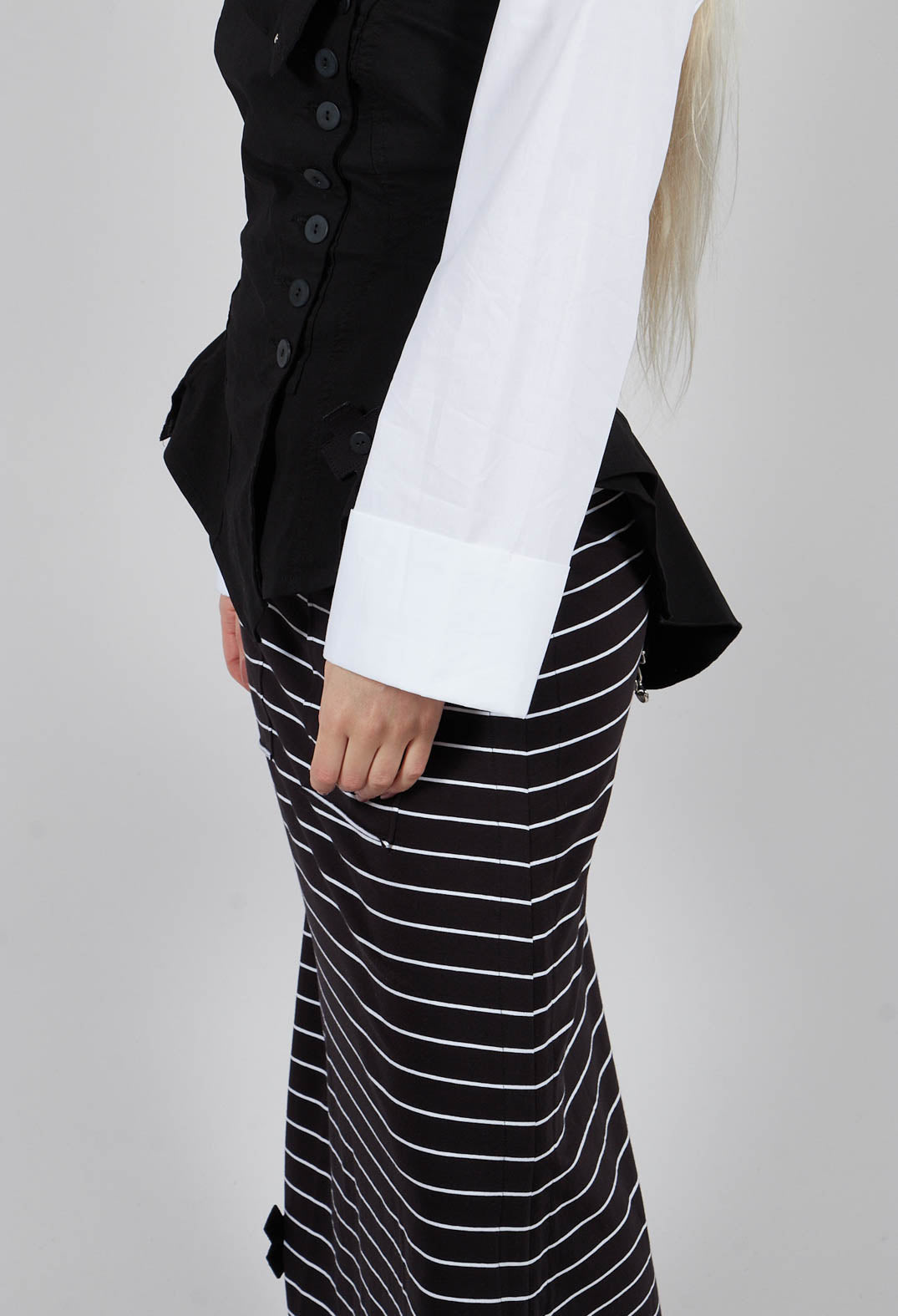 Pen Skirt Three in Pinstripe