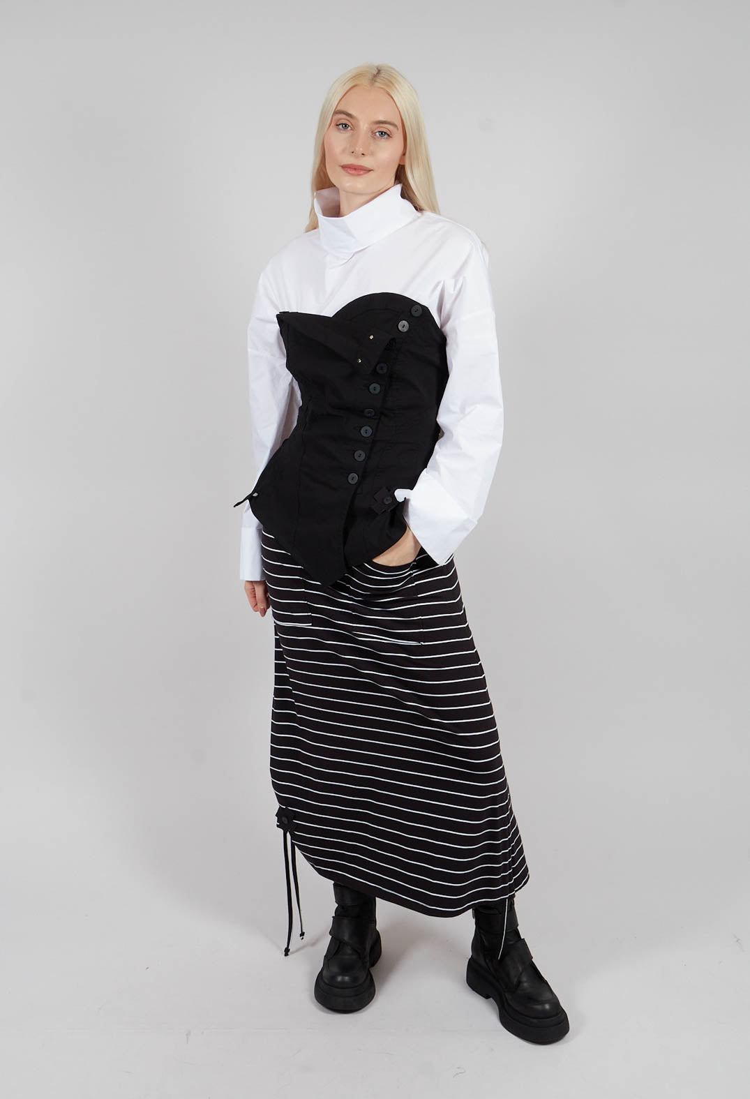 Roll Neck Top in White