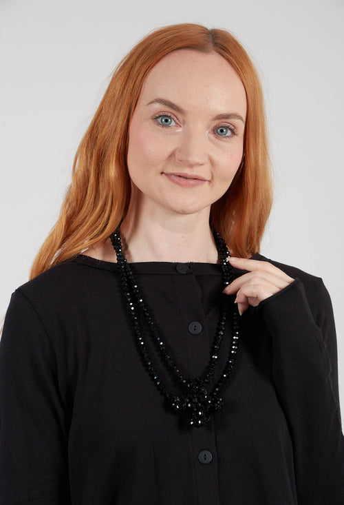 Across Long Necklace in Black
