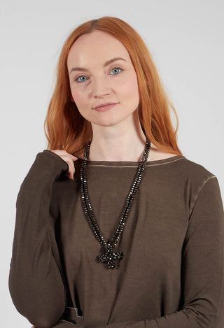 Across Long Necklace in Chocolate