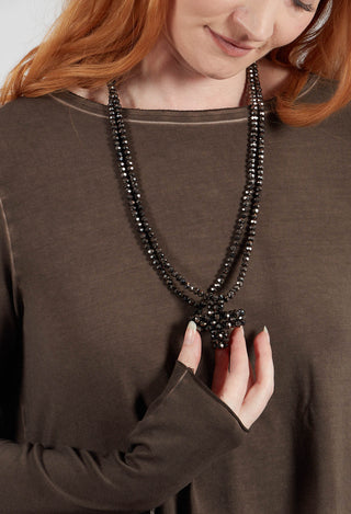 Across Long Necklace in Chocolate