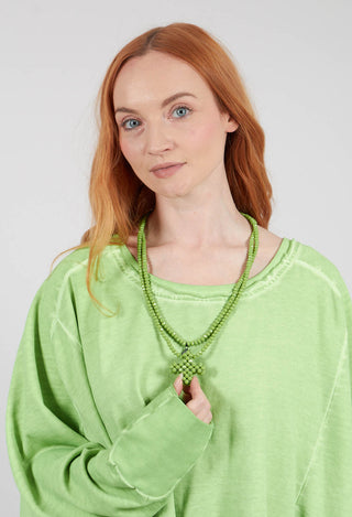 Across Long Necklace in Pistachio