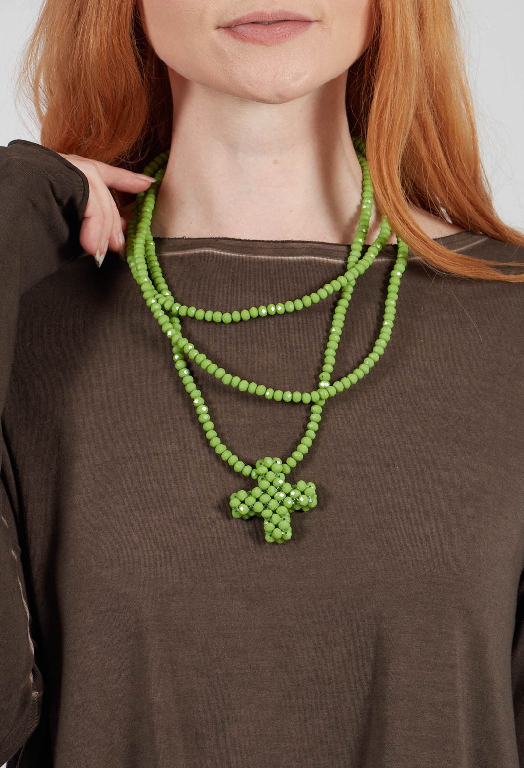 Across Extra Long Necklace in Pistachio