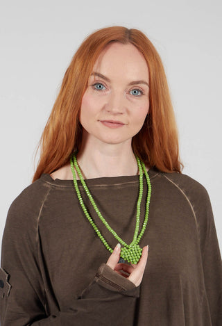 Across Long Heart Necklace in Pistachio