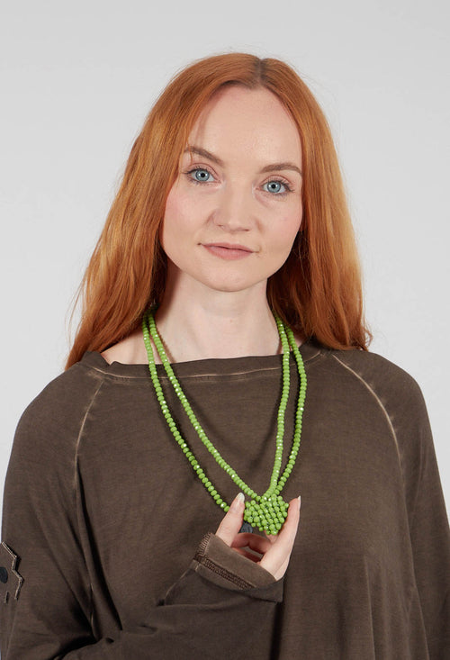 Across Long Heart Necklace in Pistachio