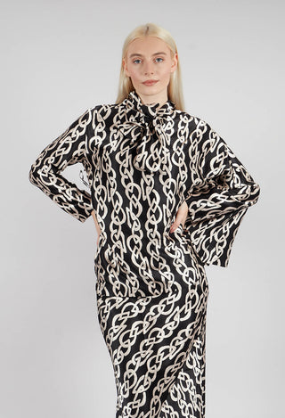 Noce Blouse in Black and Beige