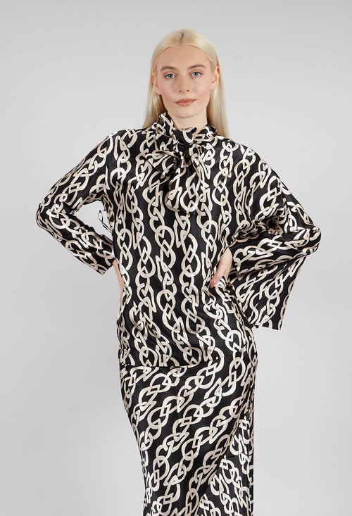 Noce Blouse in Black and Beige