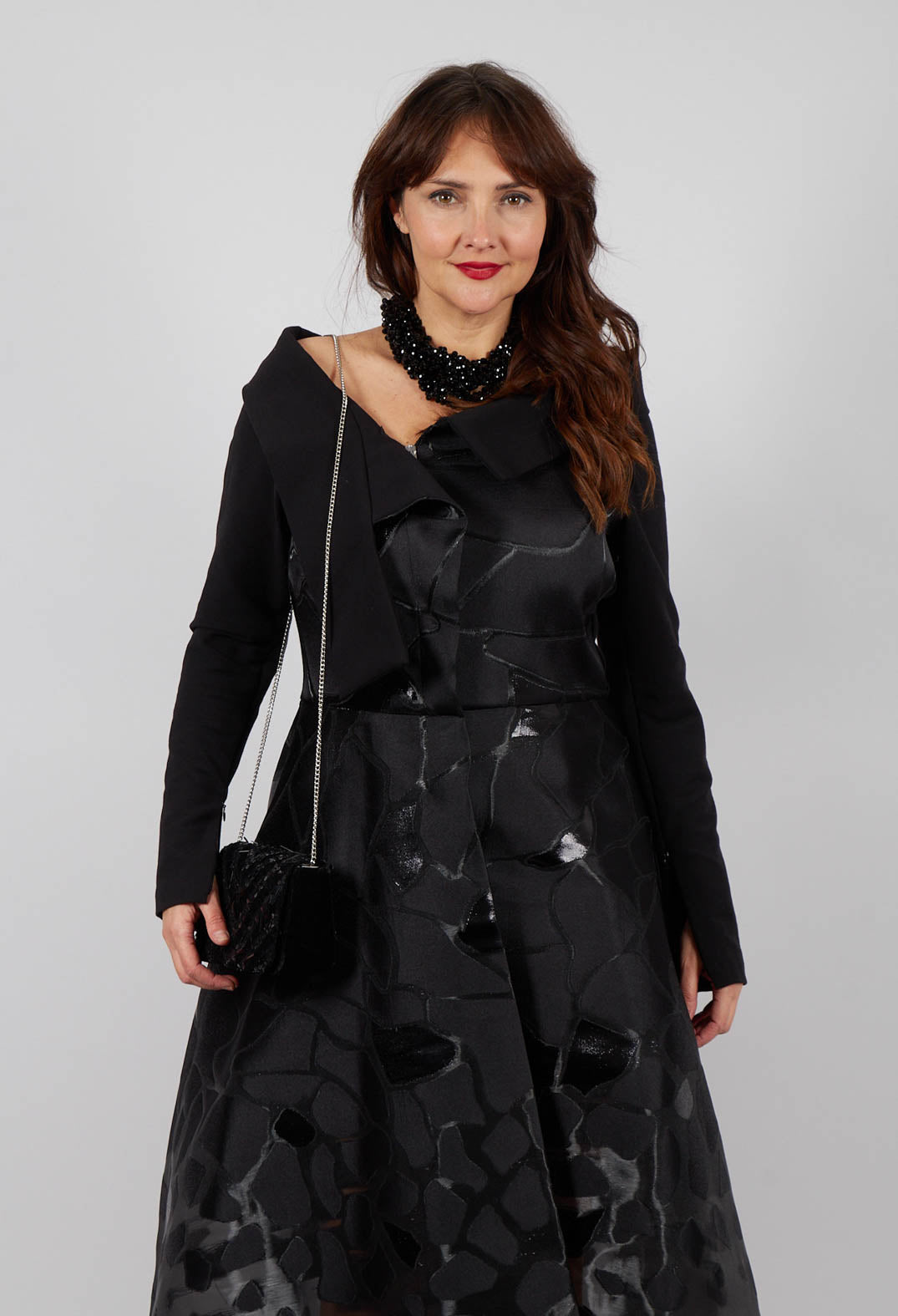 Hops Dress Coat in Black