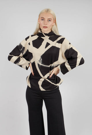 Leto Top in Black and Beige