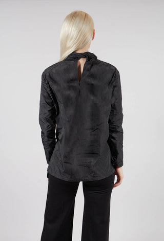 Fugo Blouse in Black with White Stripes
