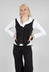 Inki Waistcoat in Black with White Stripes