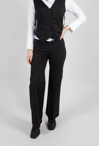 Hrvi Trousers in Black with White Stripes