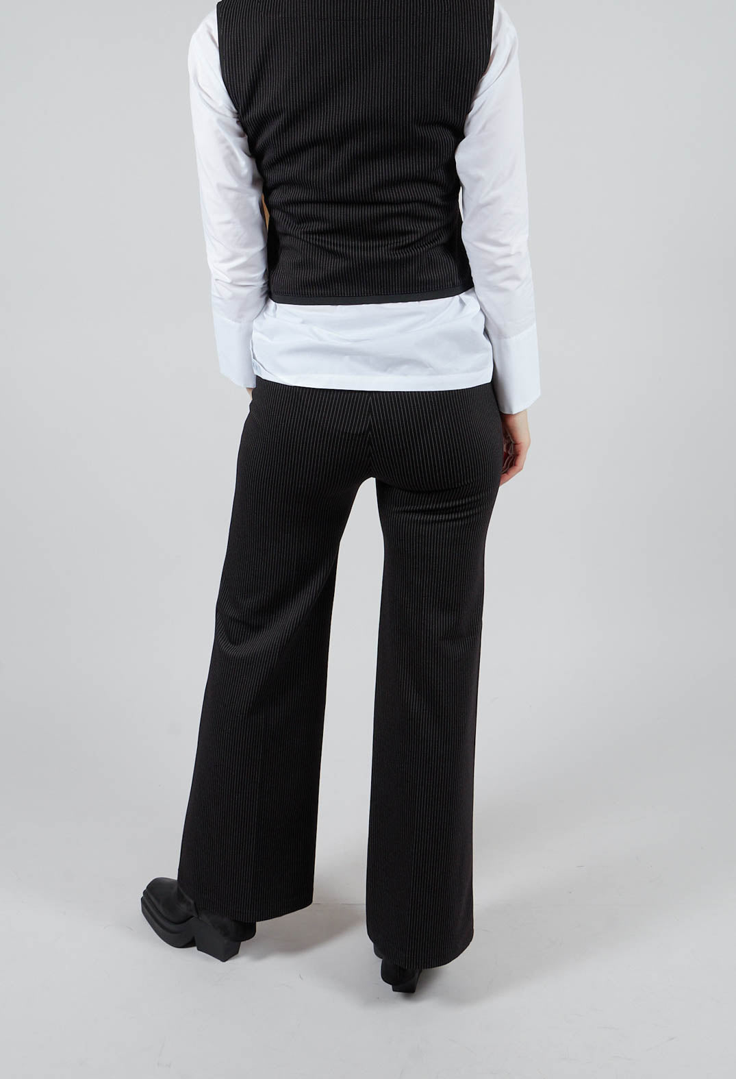 Hrvi Trousers in Black with White Stripes